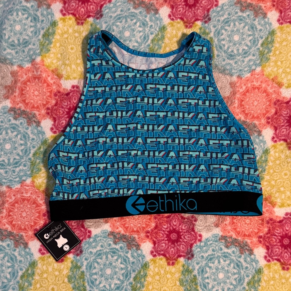 Ethika Blue and Black Sports Bra